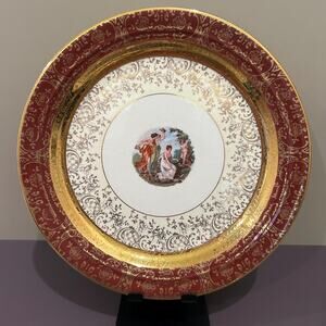 SET OF FOUR — 24K Gold Rococo Porcelain Plate Set: Bromley Ltd.